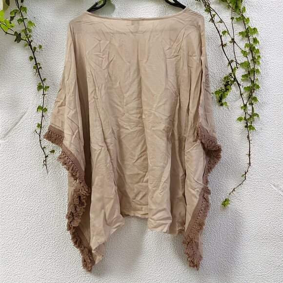 Hayden | M/L | Embroidered Kaftan With Tassels | Dusty Pink Taupe | NWT - Picture 2 of 9